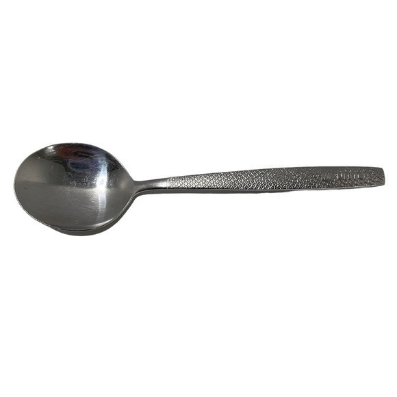 Vintage United Airlines Stainless Soup Spoon SP570 Korea Textured Collectible - Picture 1 of 12